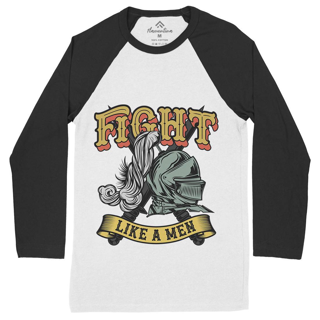 Knight Fight Mens Long Sleeve Baseball T-Shirt Warriors C898