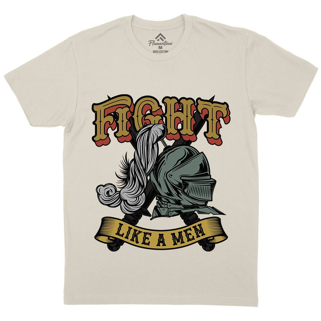 Knight Fight Mens Organic Crew Neck T-Shirt Warriors C898