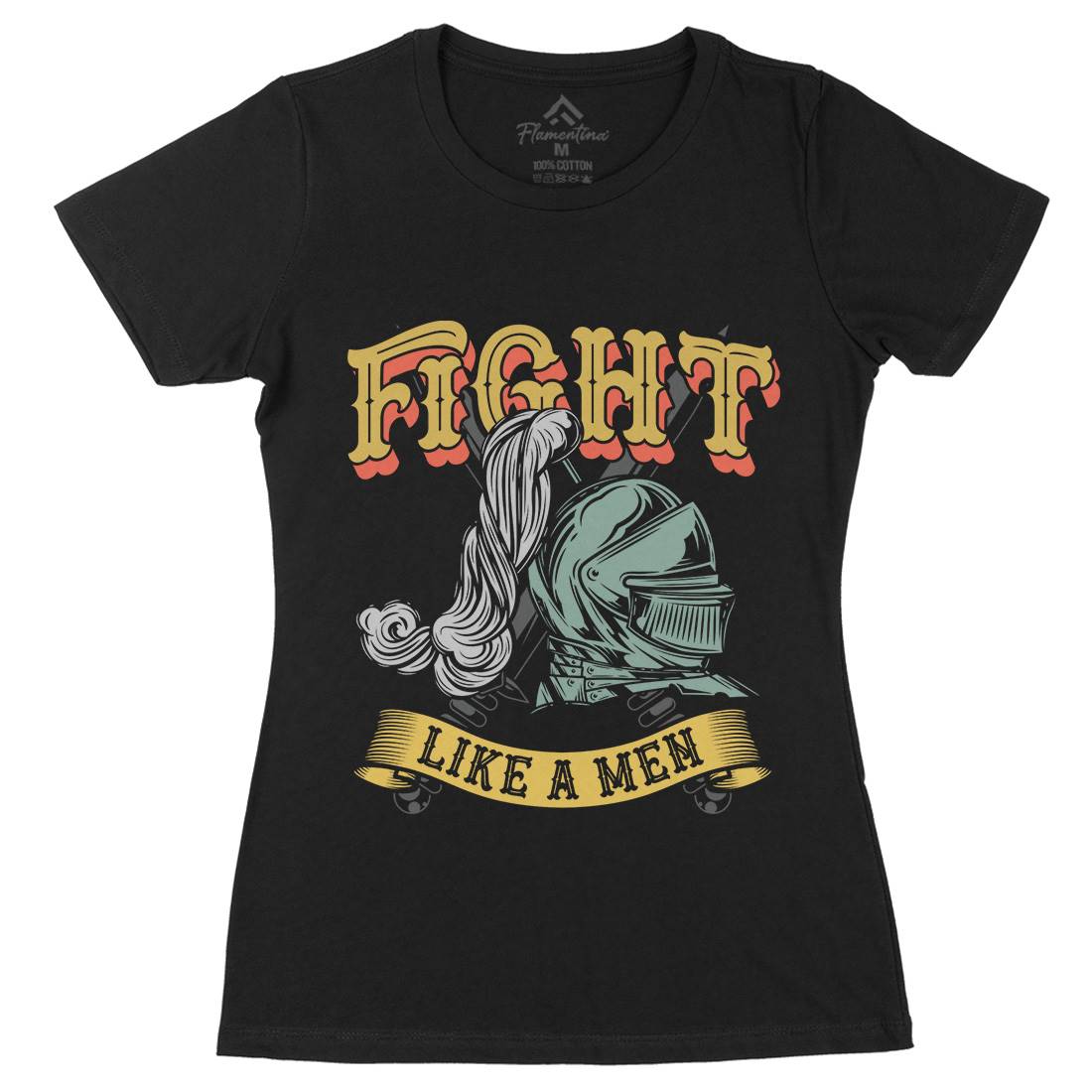 Knight Fight Womens Organic Crew Neck T-Shirt Warriors C898