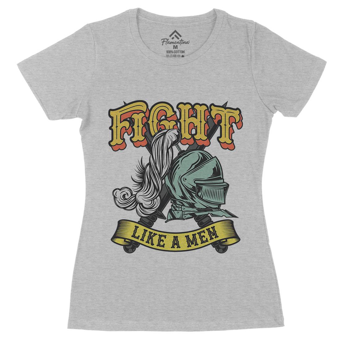 Knight Fight Womens Organic Crew Neck T-Shirt Warriors C898
