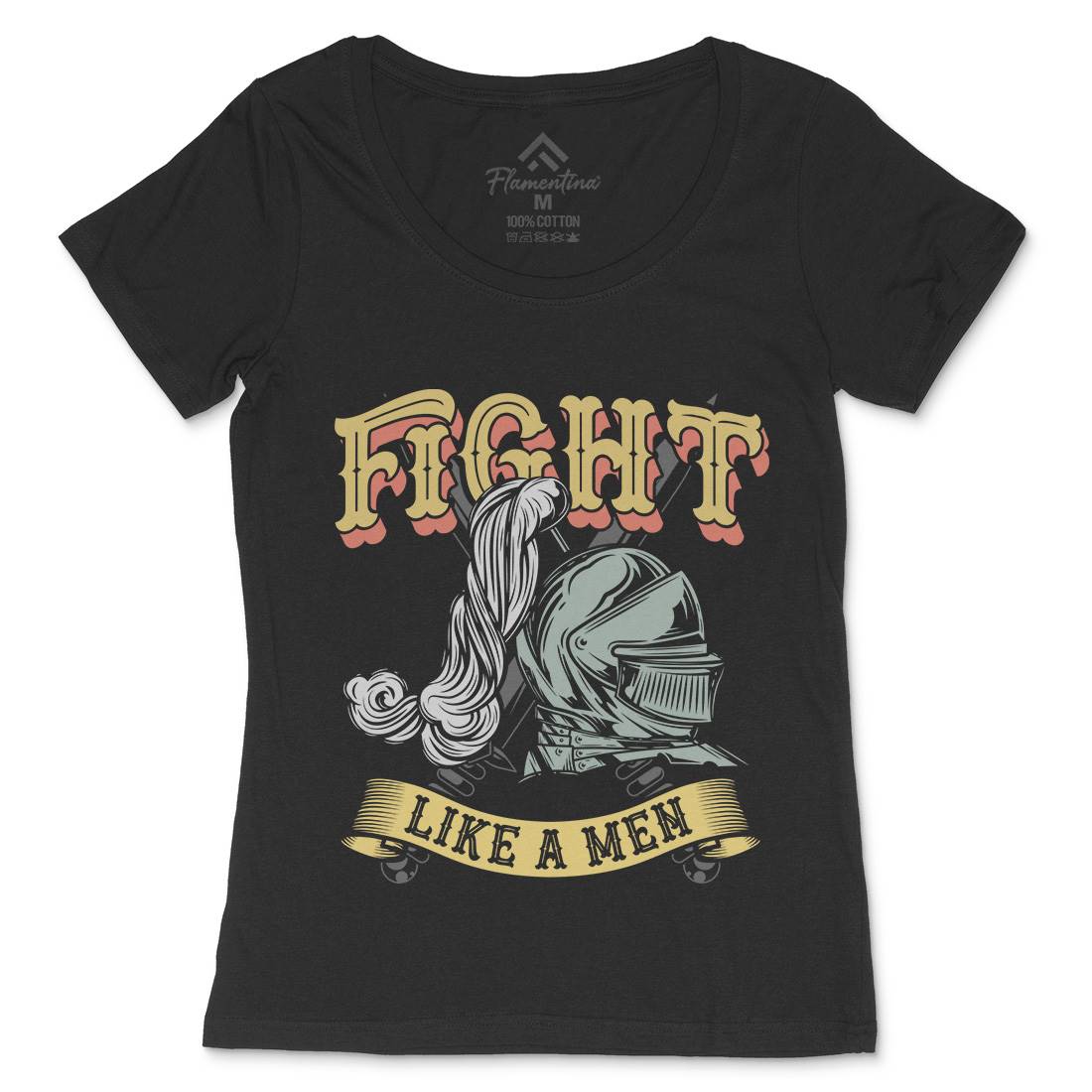Knight Fight Womens Scoop Neck T-Shirt Warriors C898
