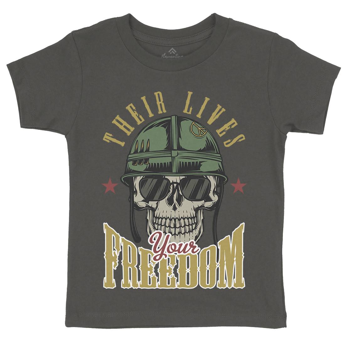 Your Freedom Kids Organic Crew Neck T-Shirt Army C899