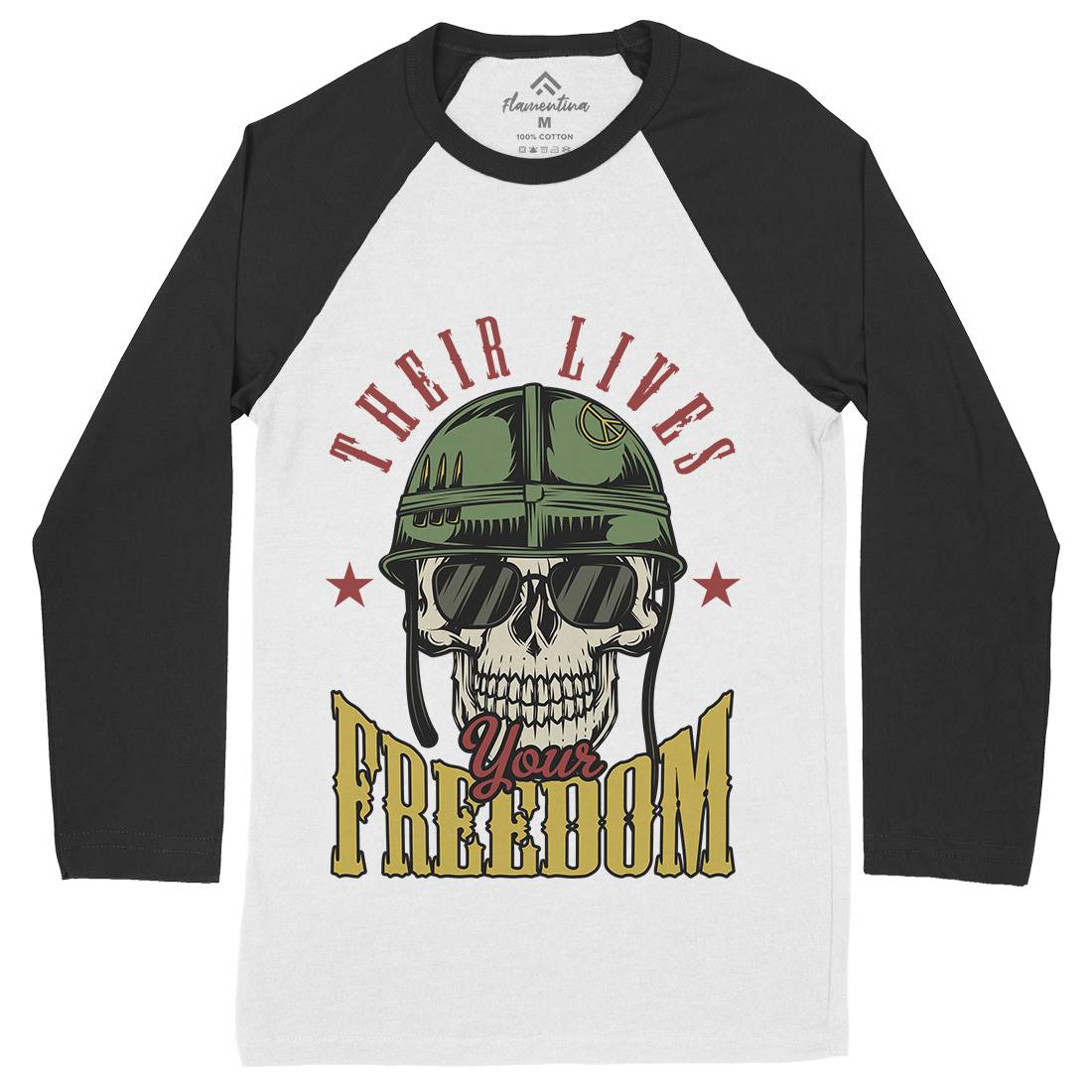 Your Freedom Mens Long Sleeve Baseball T-Shirt Army C899