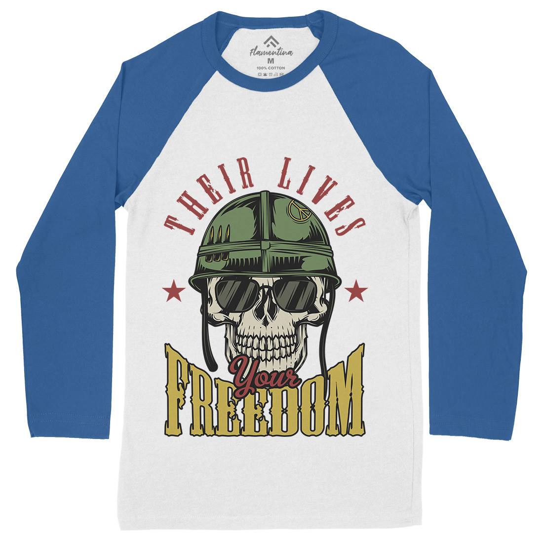Your Freedom Mens Long Sleeve Baseball T-Shirt Army C899