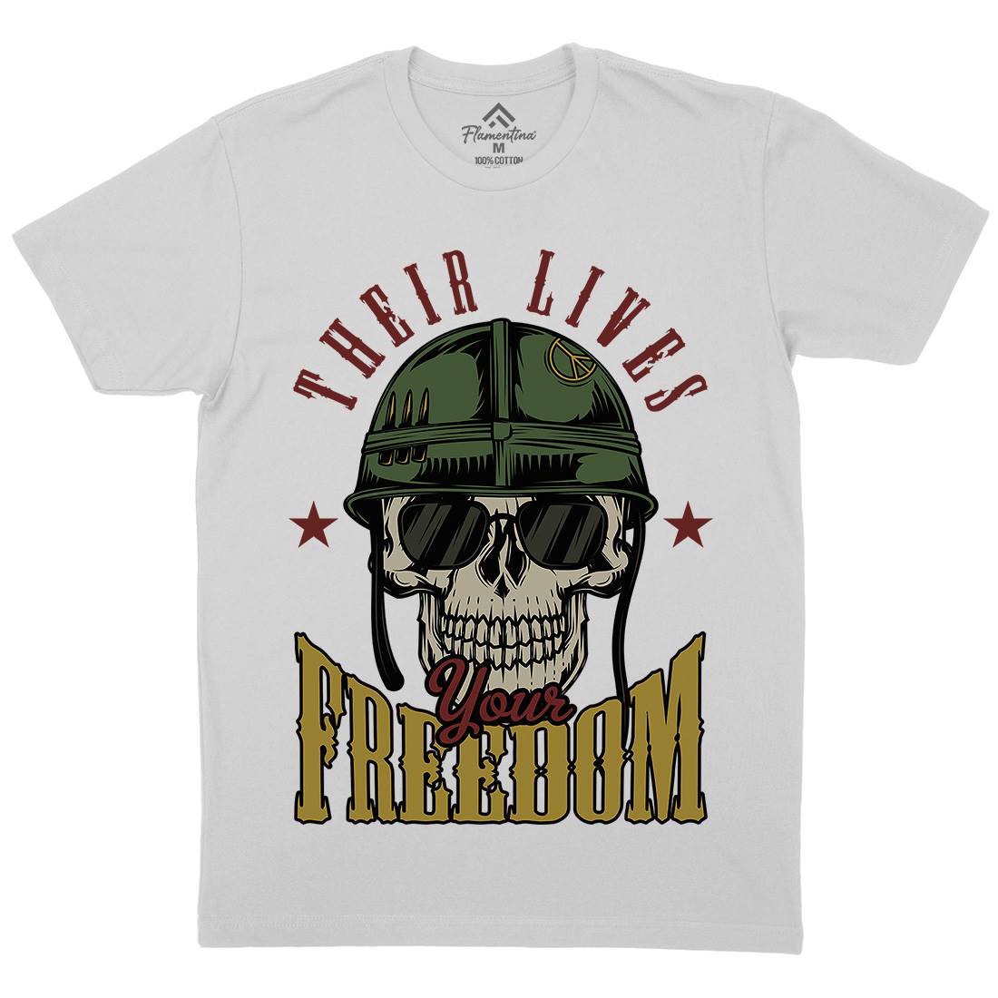 Your Freedom Mens Crew Neck T-Shirt Army C899
