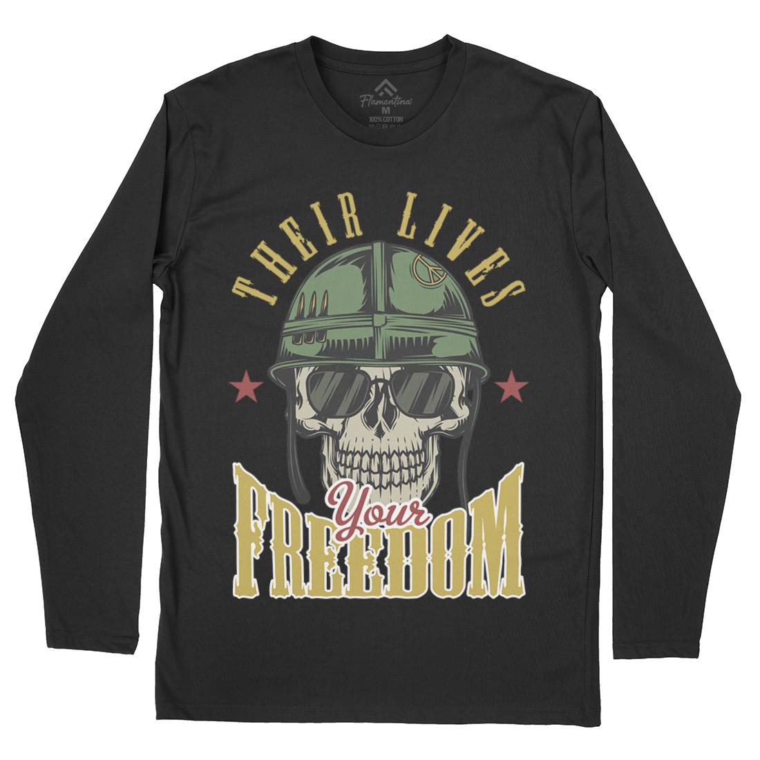 Your Freedom Mens Long Sleeve T-Shirt Army C899