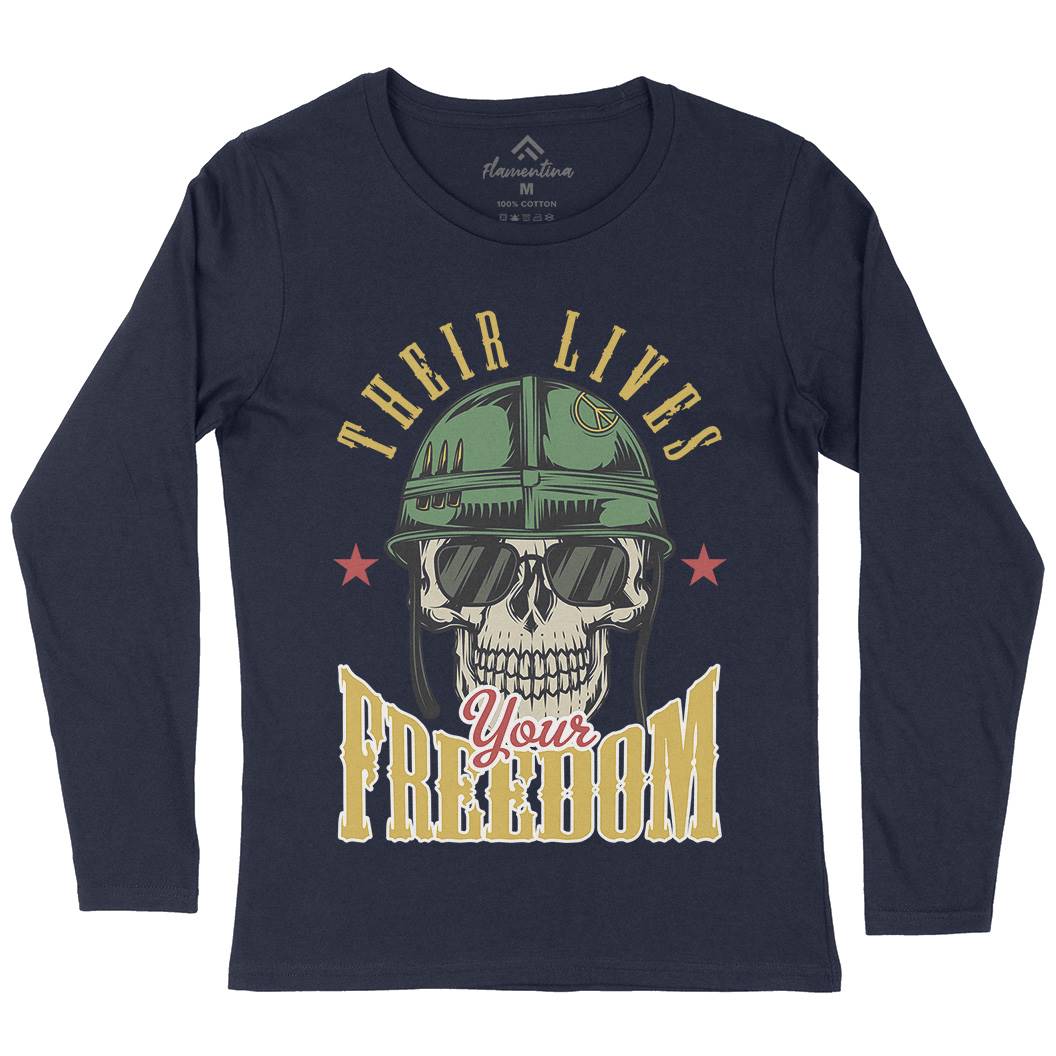 Your Freedom Womens Long Sleeve T-Shirt Army C899
