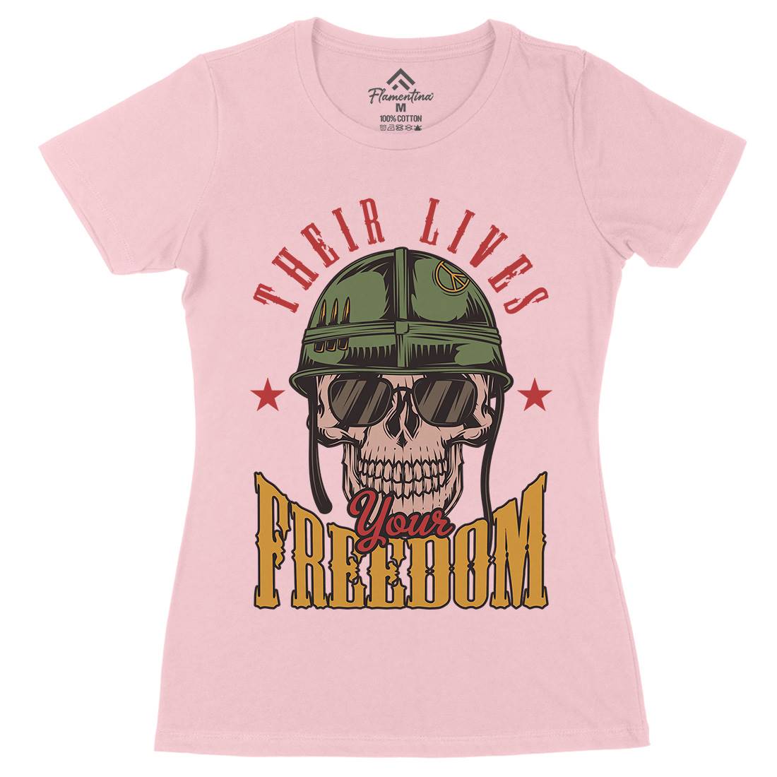 Your Freedom Womens Organic Crew Neck T-Shirt Army C899