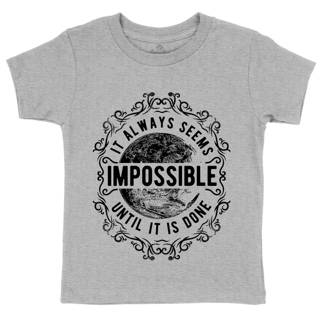 Always Seems Impossible Kids Crew Neck T-Shirt Quotes C900