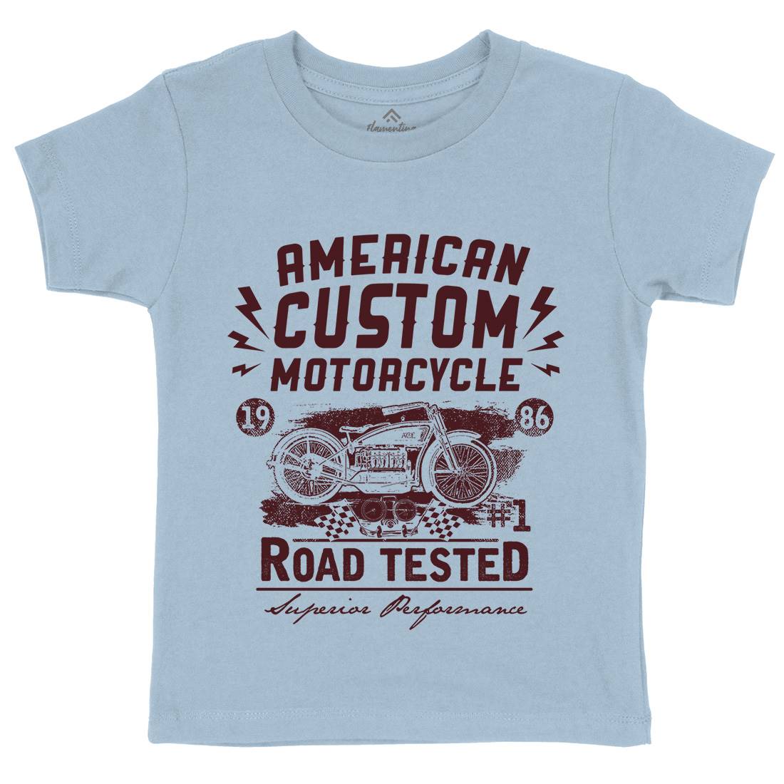 American Custom Kids Crew Neck T-Shirt Motorcycles C901