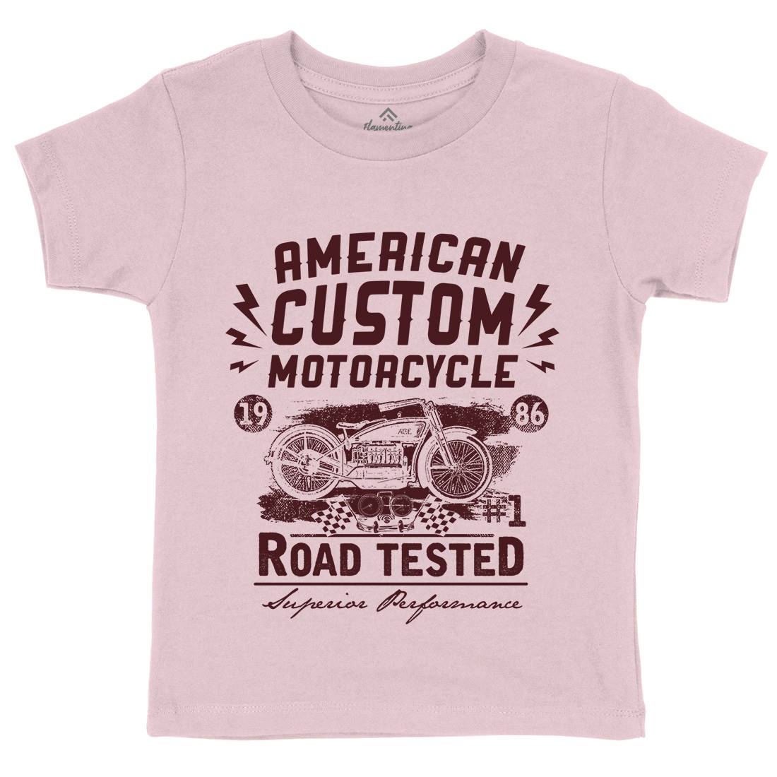 American Custom Kids Organic Crew Neck T-Shirt Motorcycles C901