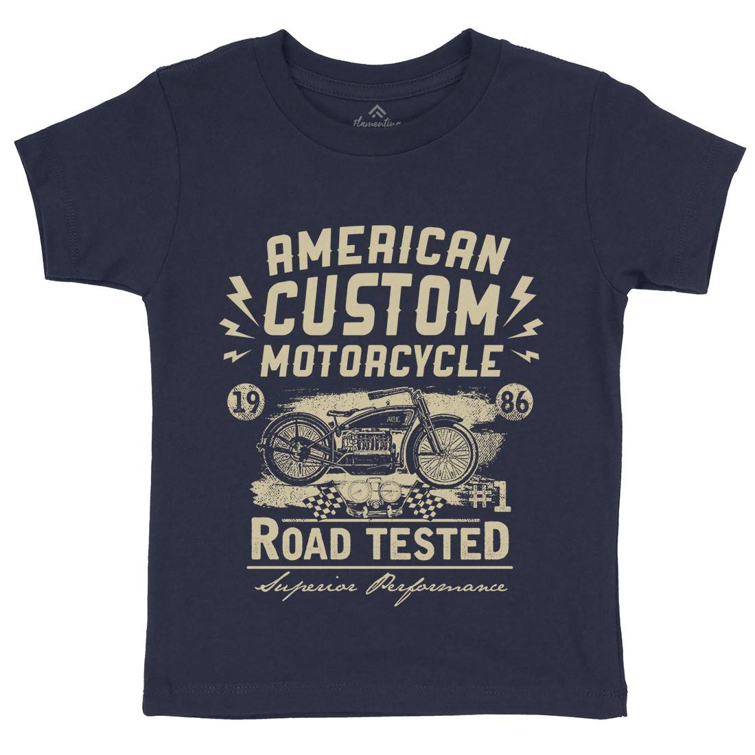 American Custom Kids Crew Neck T-Shirt Motorcycles C901