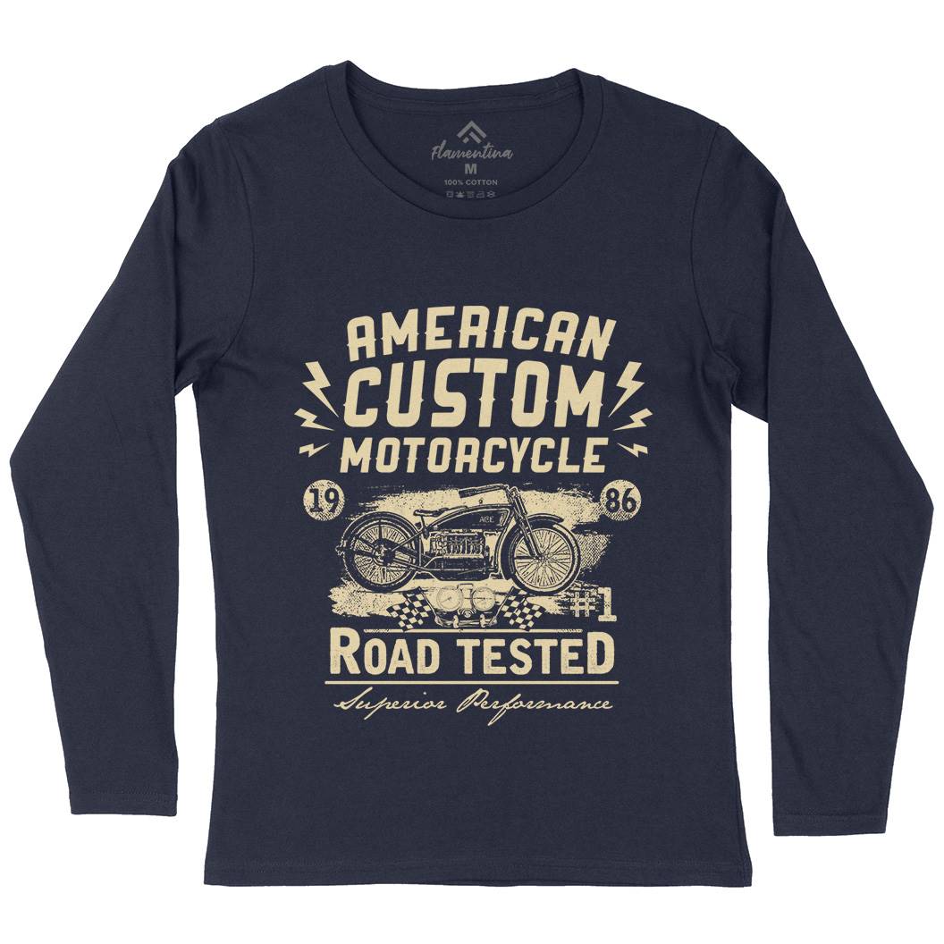American Custom Womens Long Sleeve T-Shirt Motorcycles C901