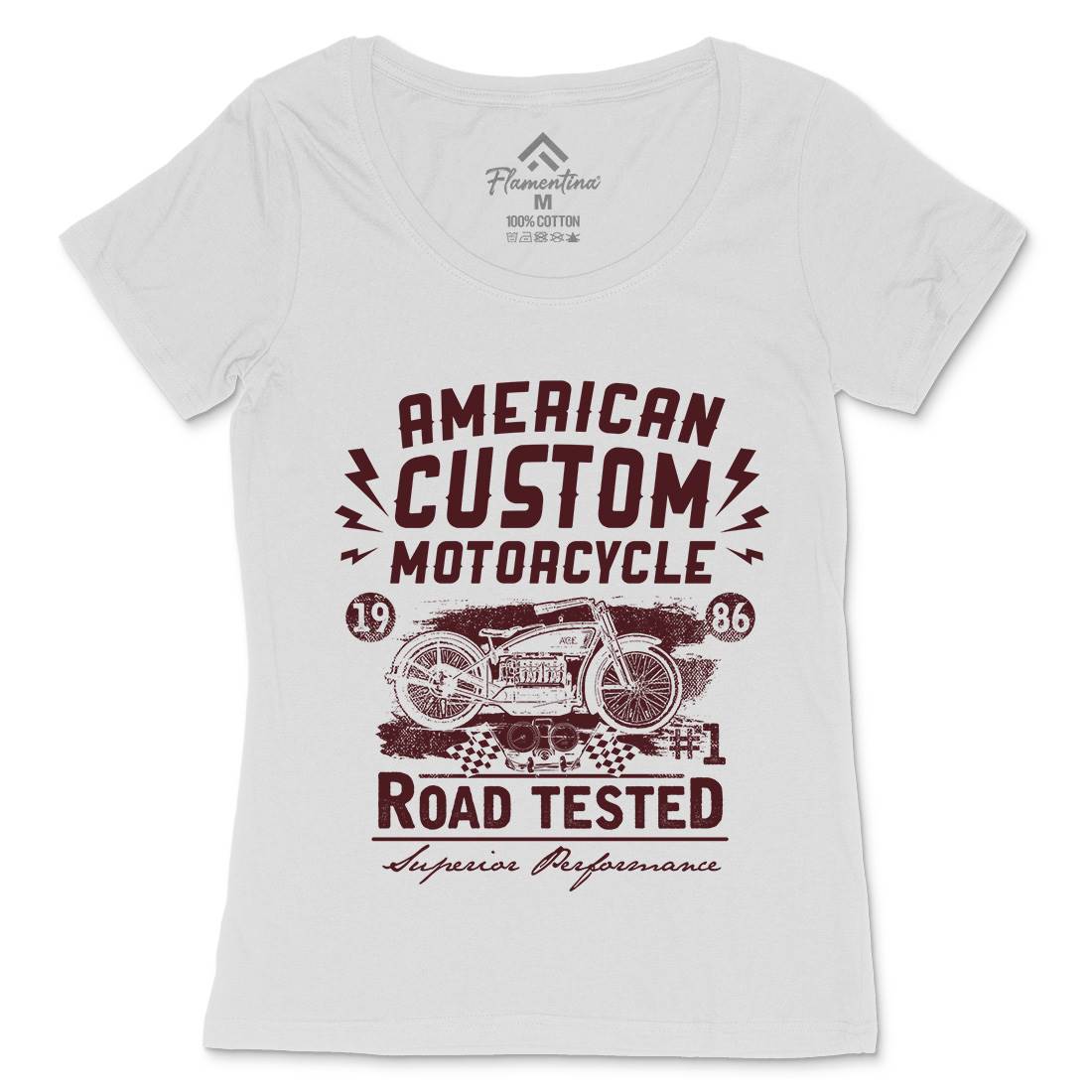 American Custom Womens Scoop Neck T-Shirt Motorcycles C901