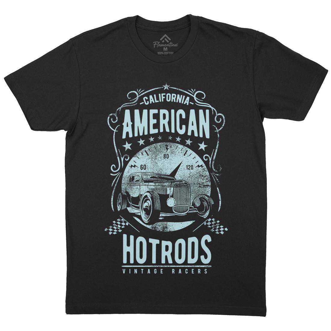 American Hotrods Mens Crew Neck T-Shirt Cars C902