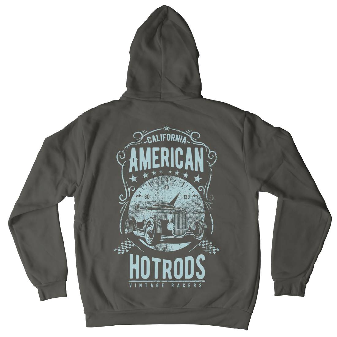 American Hotrods Mens Hoodie With Pocket Cars C902