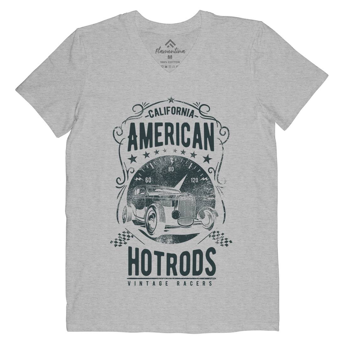 American Hotrods Mens V-Neck T-Shirt Cars C902