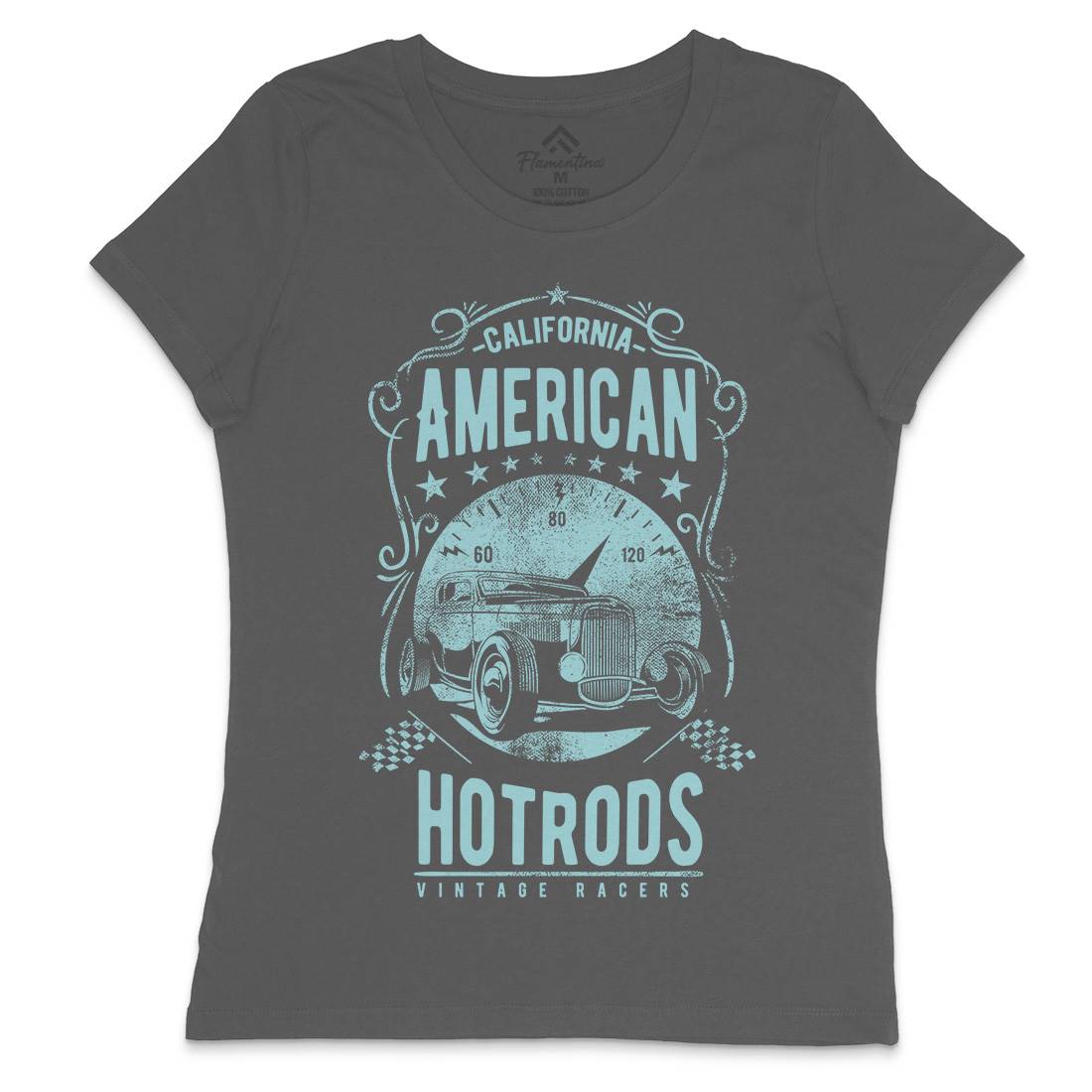 American Hotrods Womens Crew Neck T-Shirt Cars C902