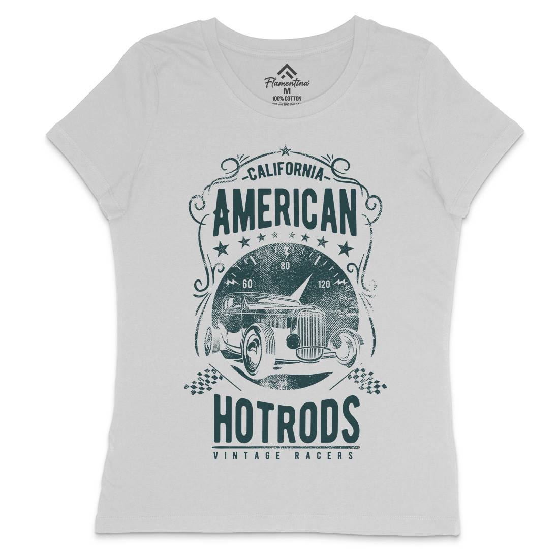 American Hotrods Womens Crew Neck T-Shirt Cars C902