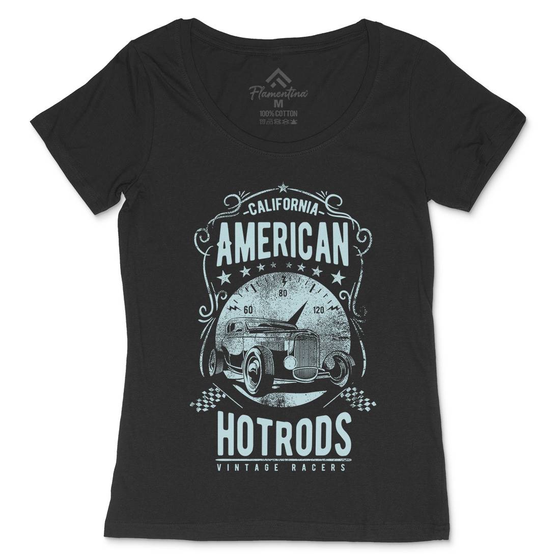 American Hotrods Womens Scoop Neck T-Shirt Cars C902