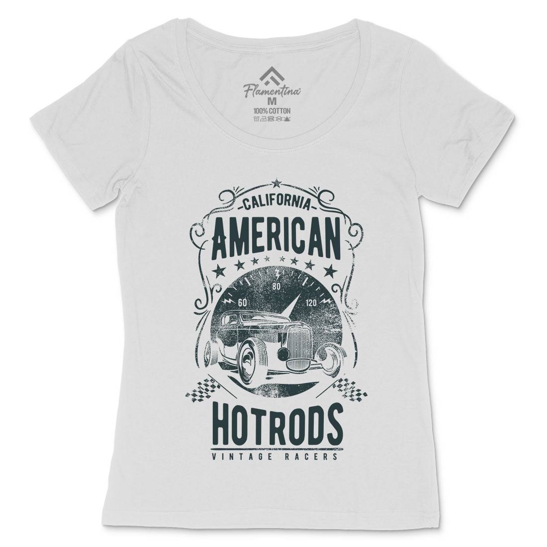 American Hotrods Womens Scoop Neck T-Shirt Cars C902