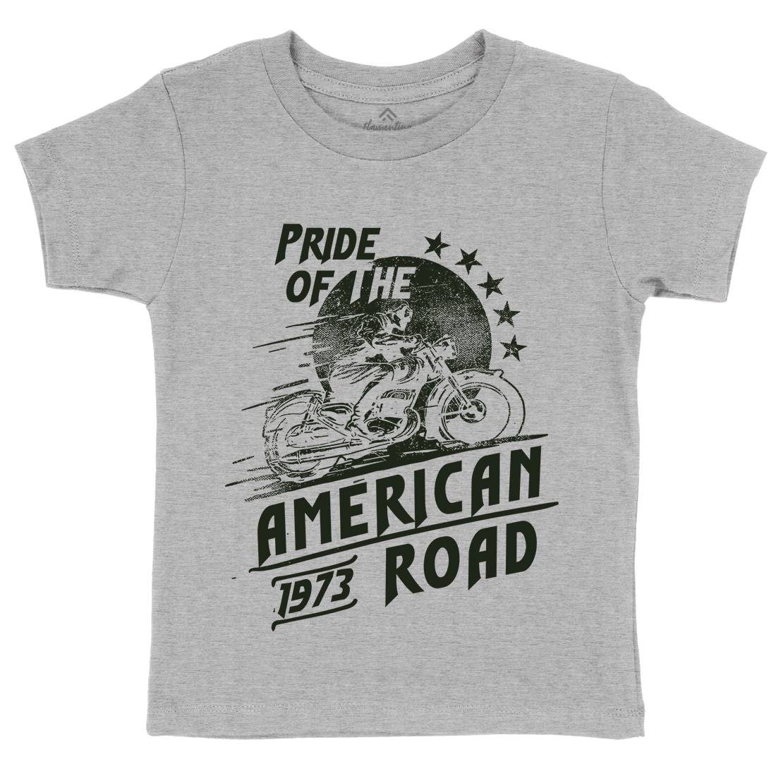 American Pride Kids Crew Neck T-Shirt Motorcycles C903