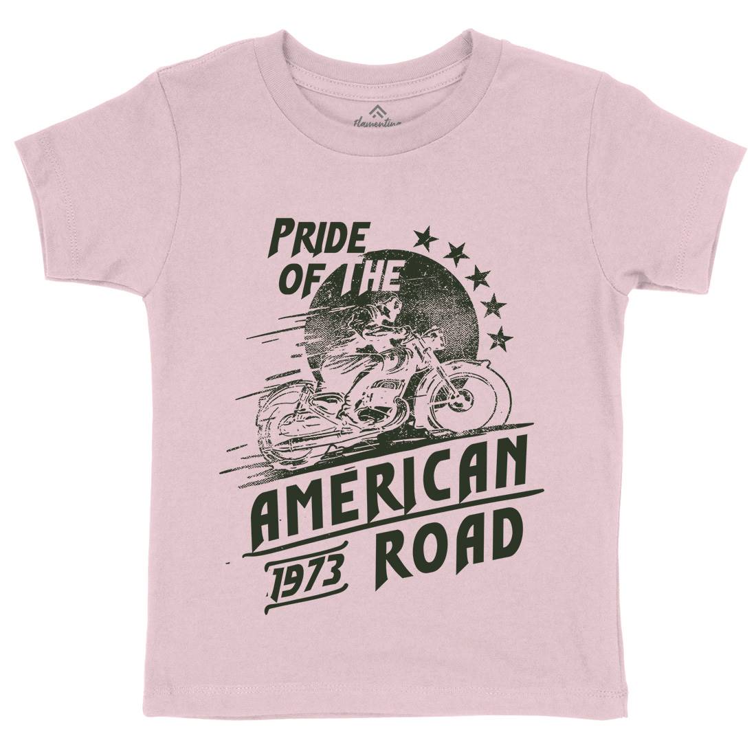 American Pride Kids Organic Crew Neck T-Shirt Motorcycles C903