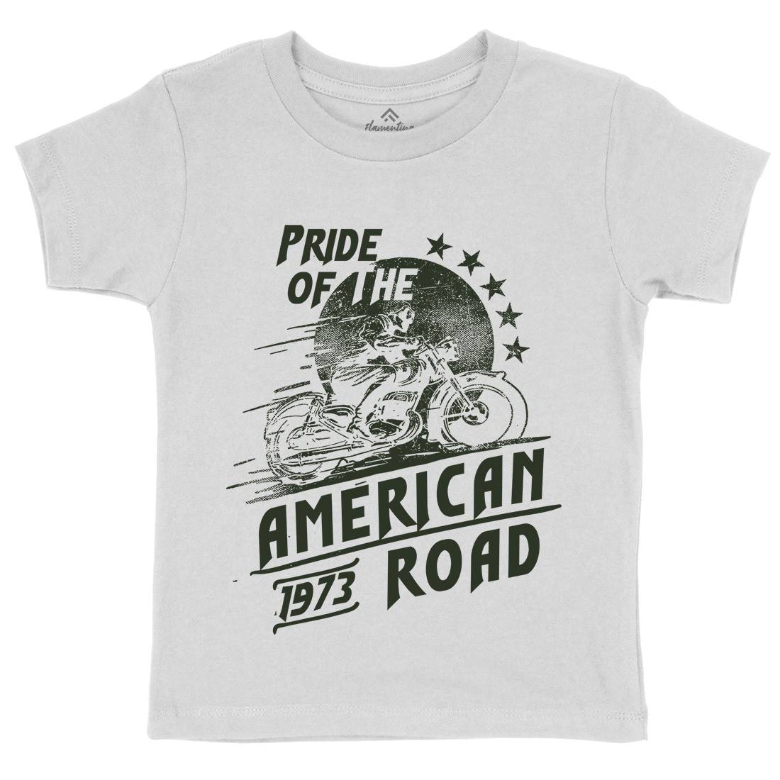 American Pride Kids Organic Crew Neck T-Shirt Motorcycles C903