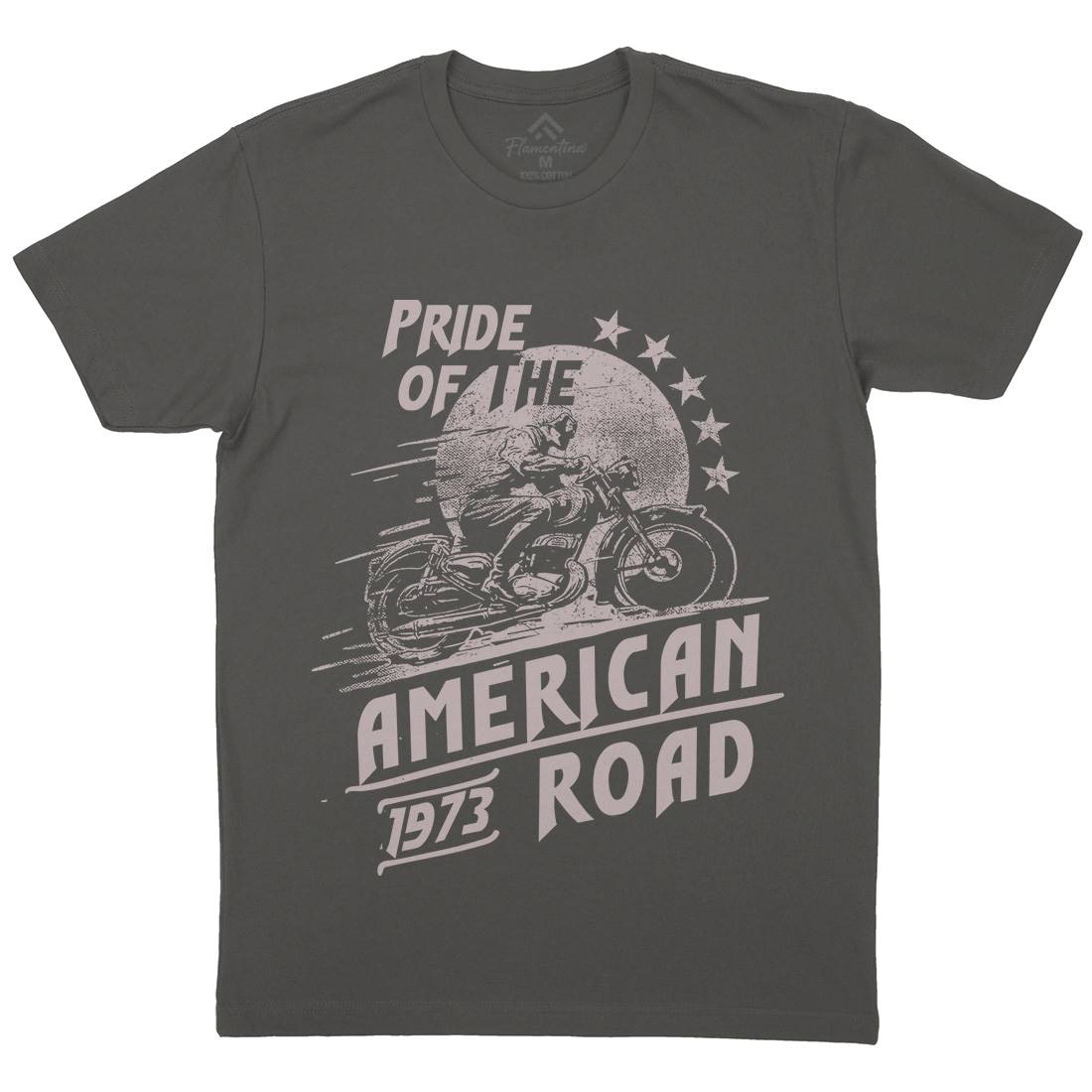 American Pride Mens Crew Neck T-Shirt Motorcycles C903