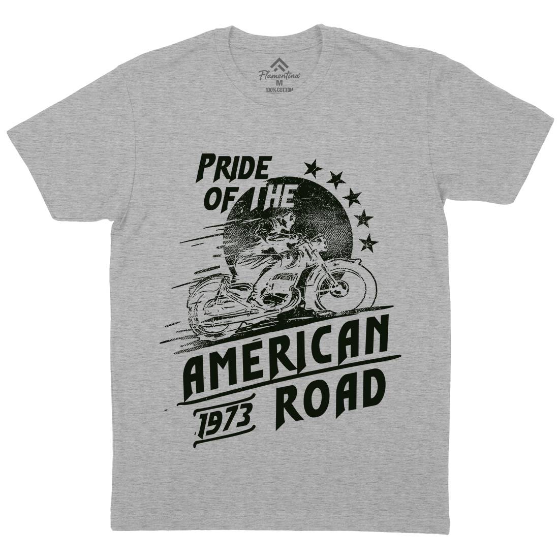 American Pride Mens Organic Crew Neck T-Shirt Motorcycles C903