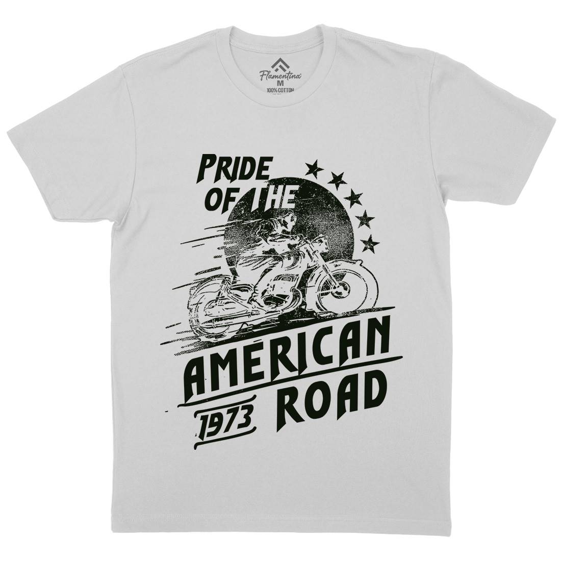 American Pride Mens Crew Neck T-Shirt Motorcycles C903
