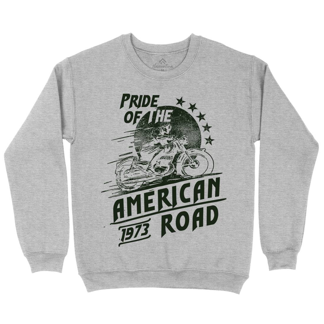 American Pride Mens Crew Neck Sweatshirt Motorcycles C903