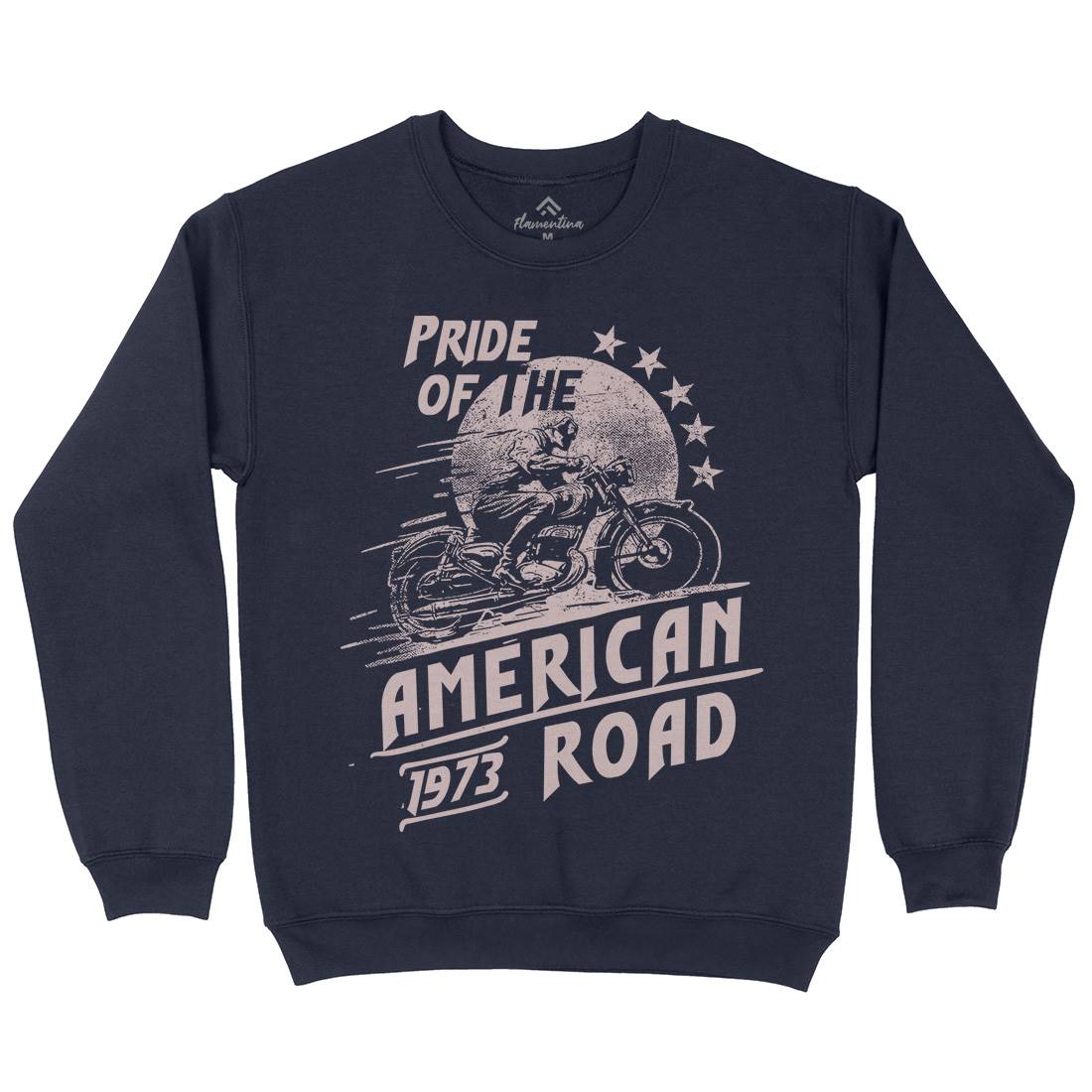 American Pride Mens Crew Neck Sweatshirt Motorcycles C903