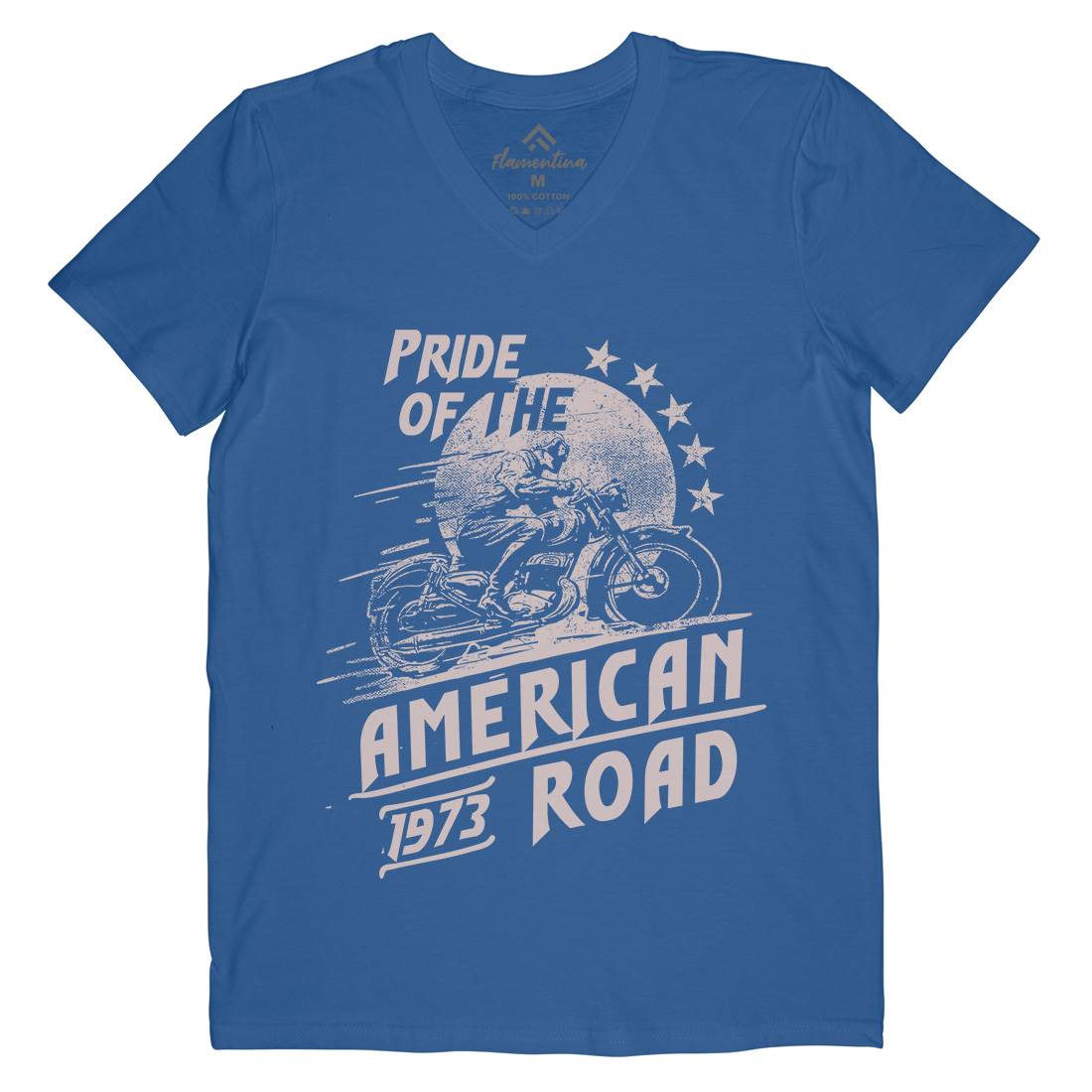 American Pride Mens V-Neck T-Shirt Motorcycles C903