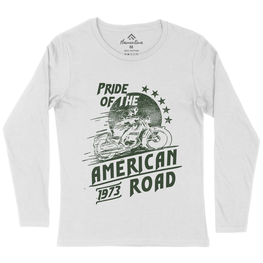 American Pride Womens Long Sleeve T-Shirt Motorcycles C903