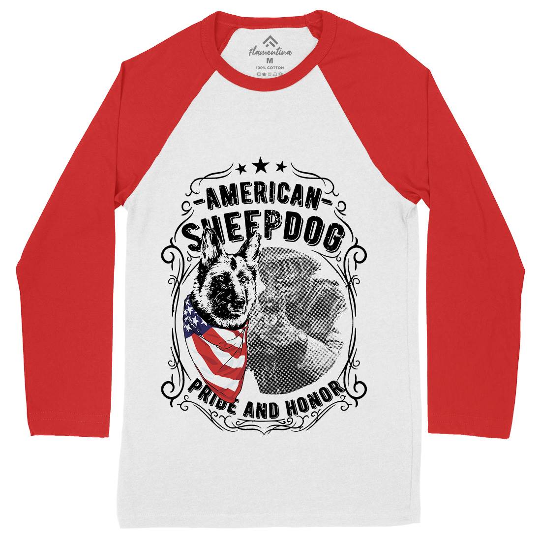 Sheepdog Mens Long Sleeve Baseball T-Shirt American C904