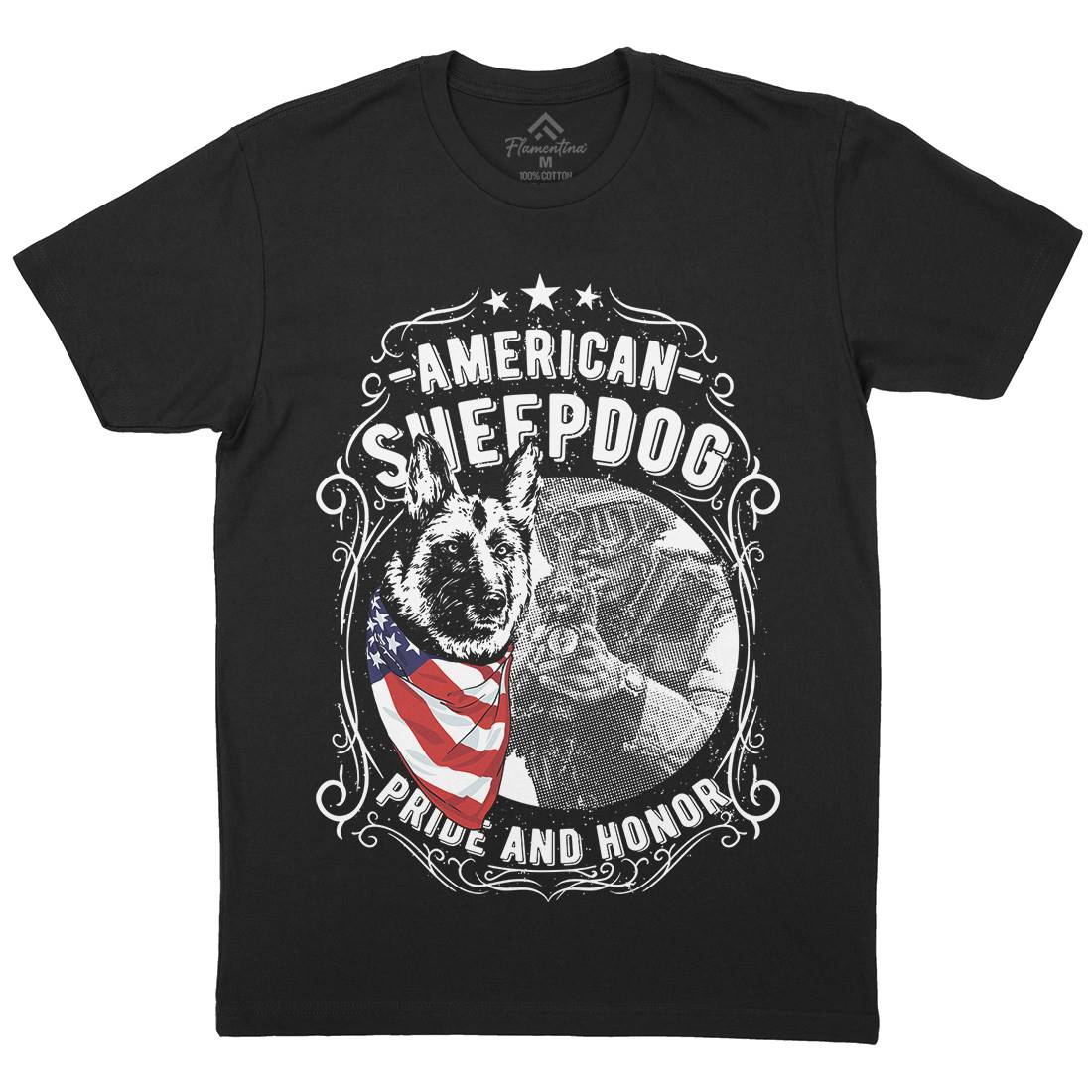 Sheepdog Mens Organic Crew Neck T-Shirt American C904