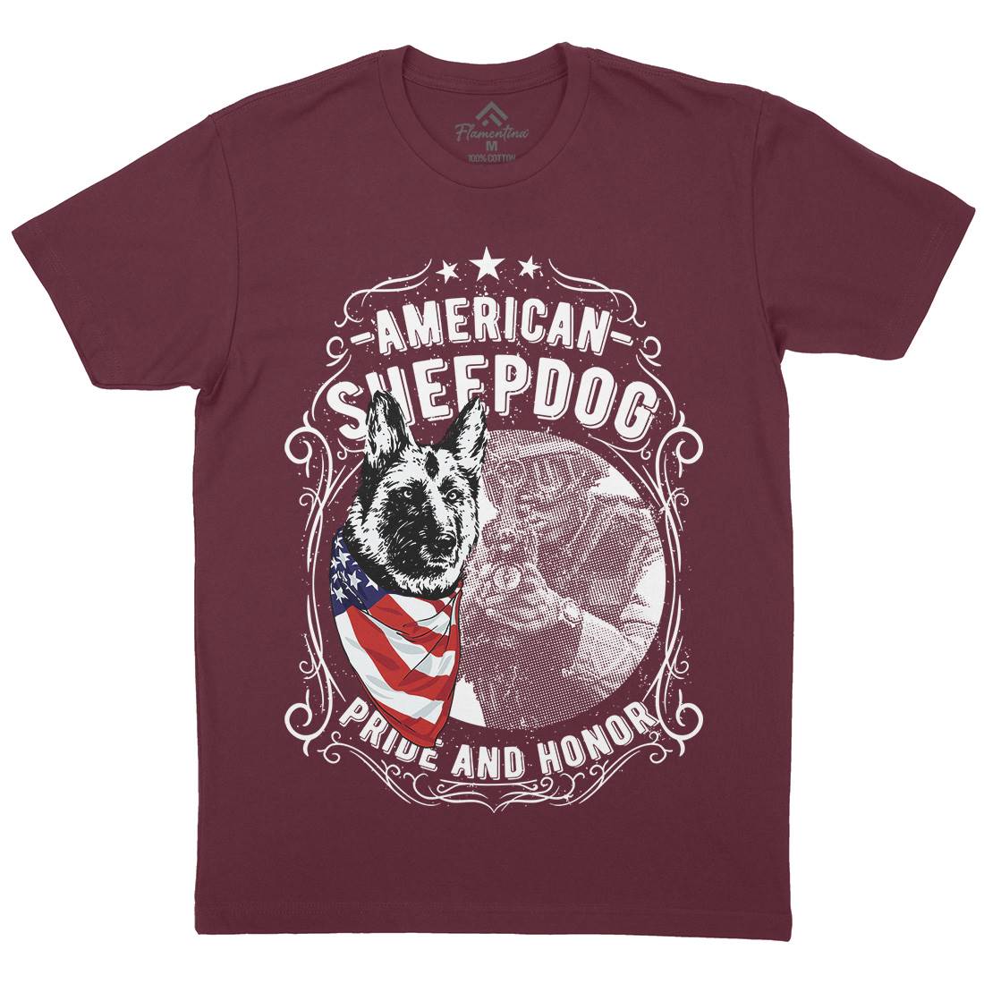 Sheepdog Mens Organic Crew Neck T-Shirt American C904