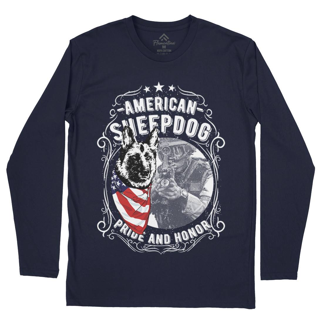 Sheepdog Mens Long Sleeve T-Shirt American C904