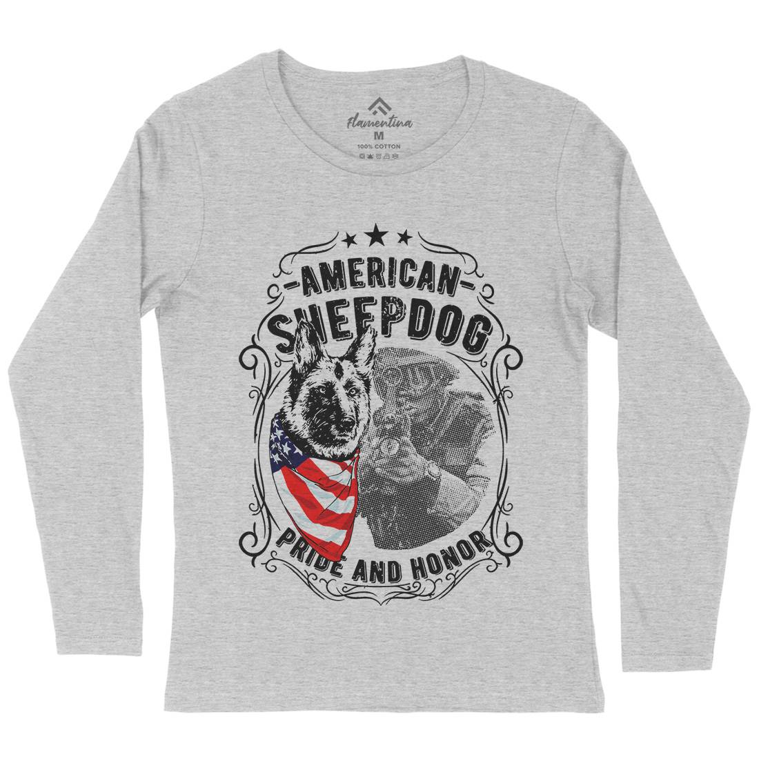 Sheepdog Womens Long Sleeve T-Shirt American C904