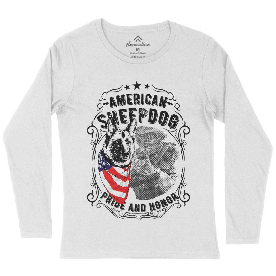 Sheepdog Womens Long Sleeve T-Shirt American C904
