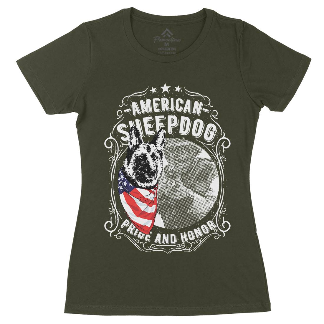 Sheepdog Womens Organic Crew Neck T-Shirt American C904