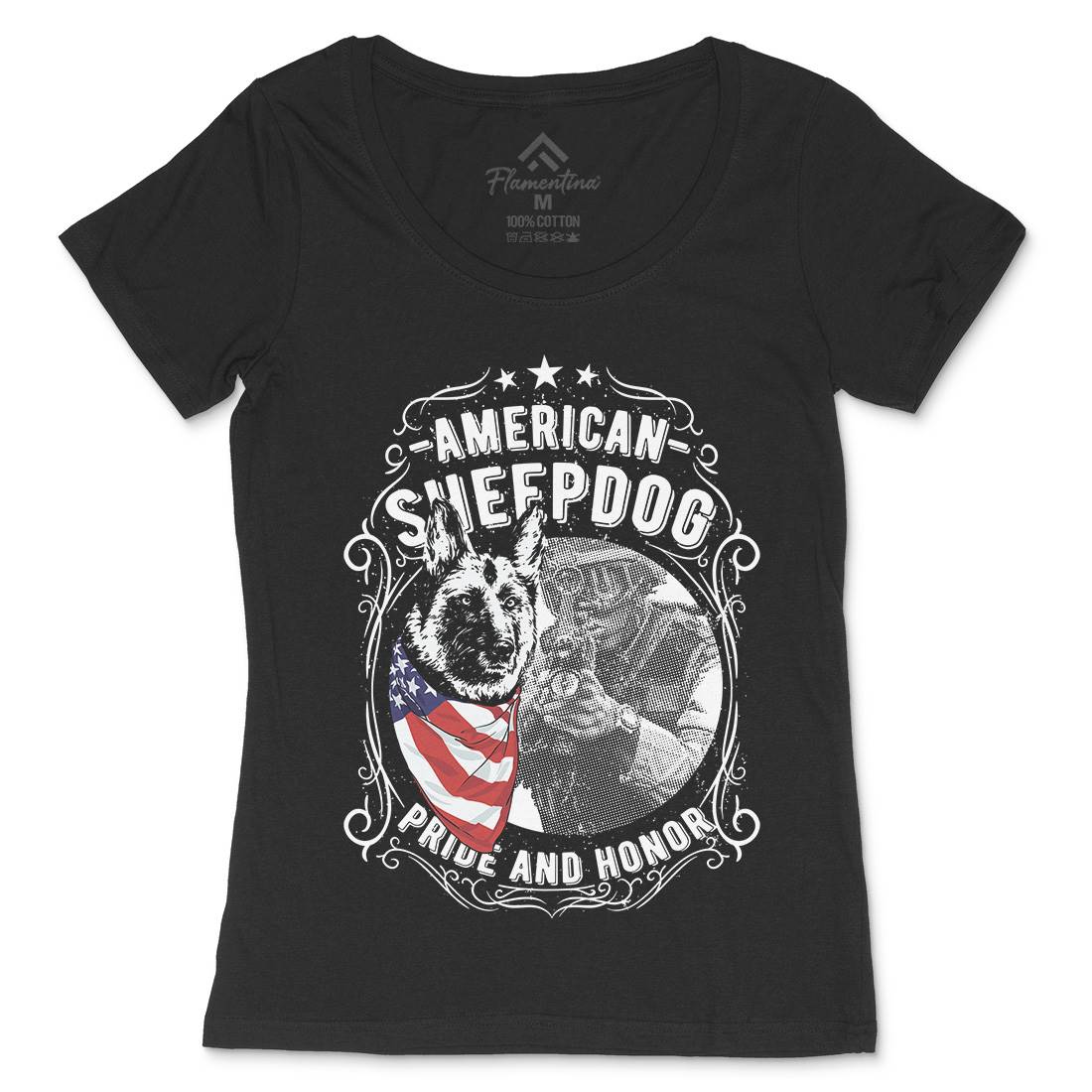 Sheepdog Womens Scoop Neck T-Shirt American C904