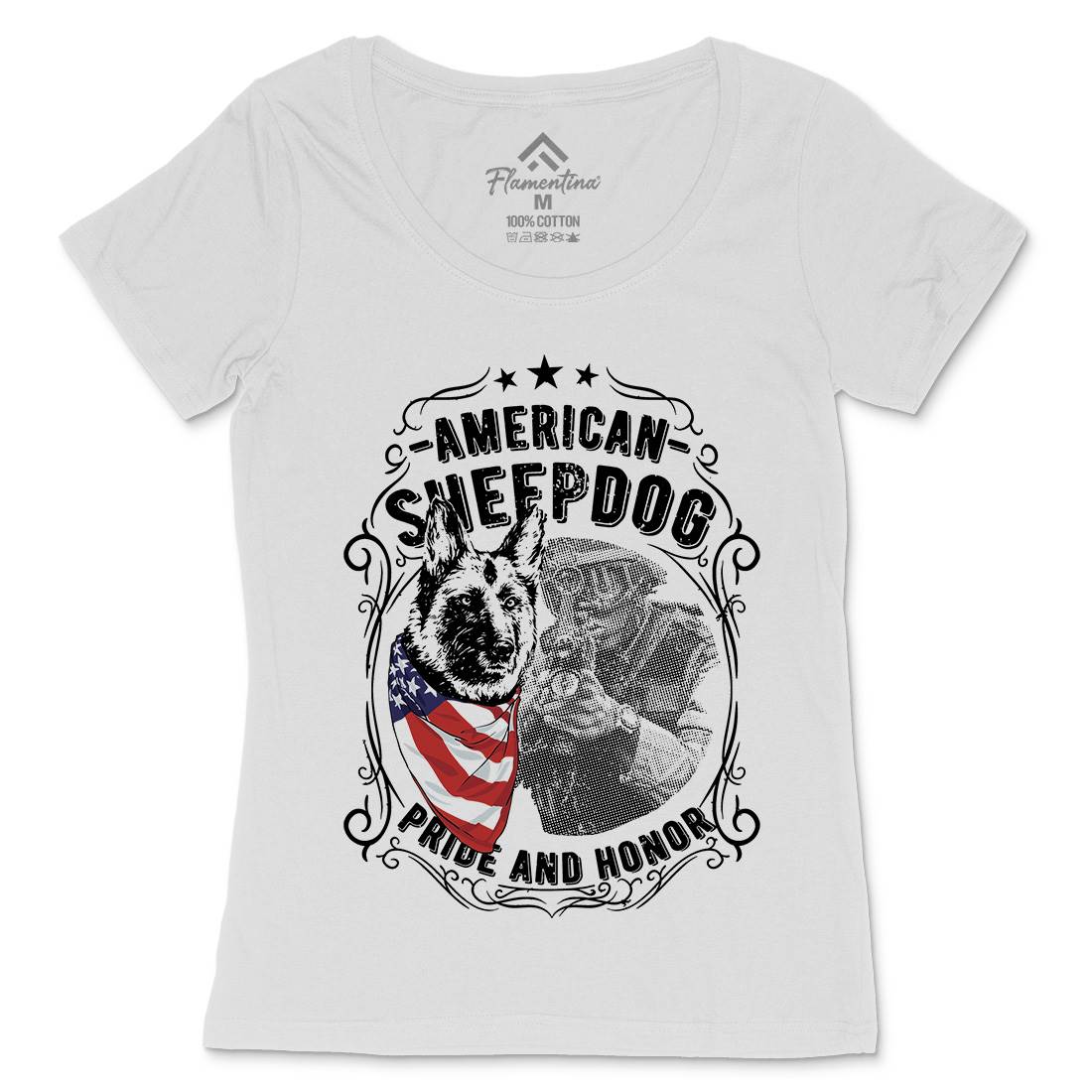 Sheepdog Womens Scoop Neck T-Shirt American C904
