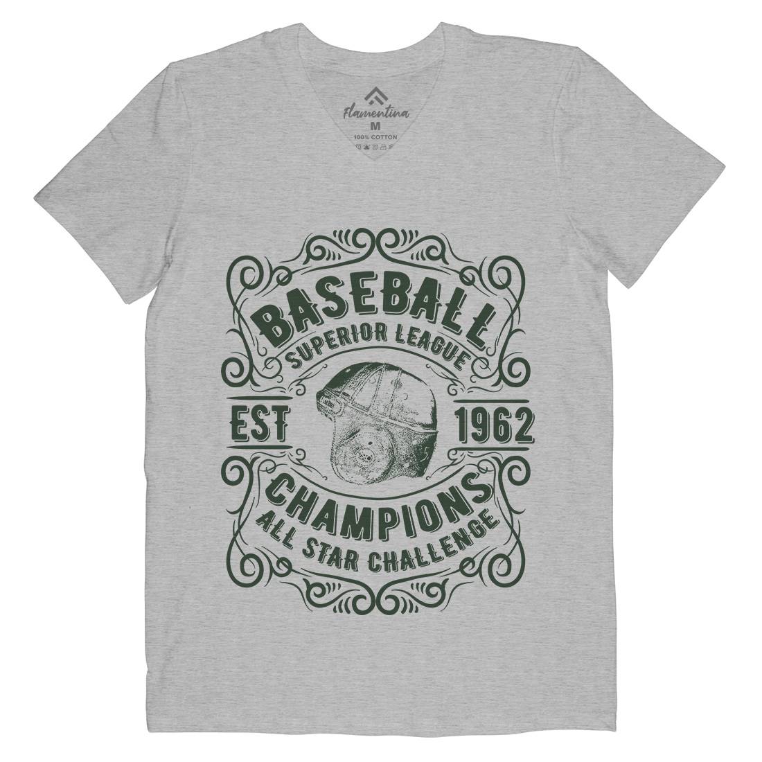 Baseball Superior League Mens V-Neck T-Shirt Sport C906