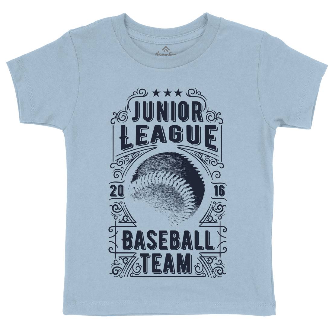 Baseball Team Kids Organic Crew Neck T-Shirt Sport C907
