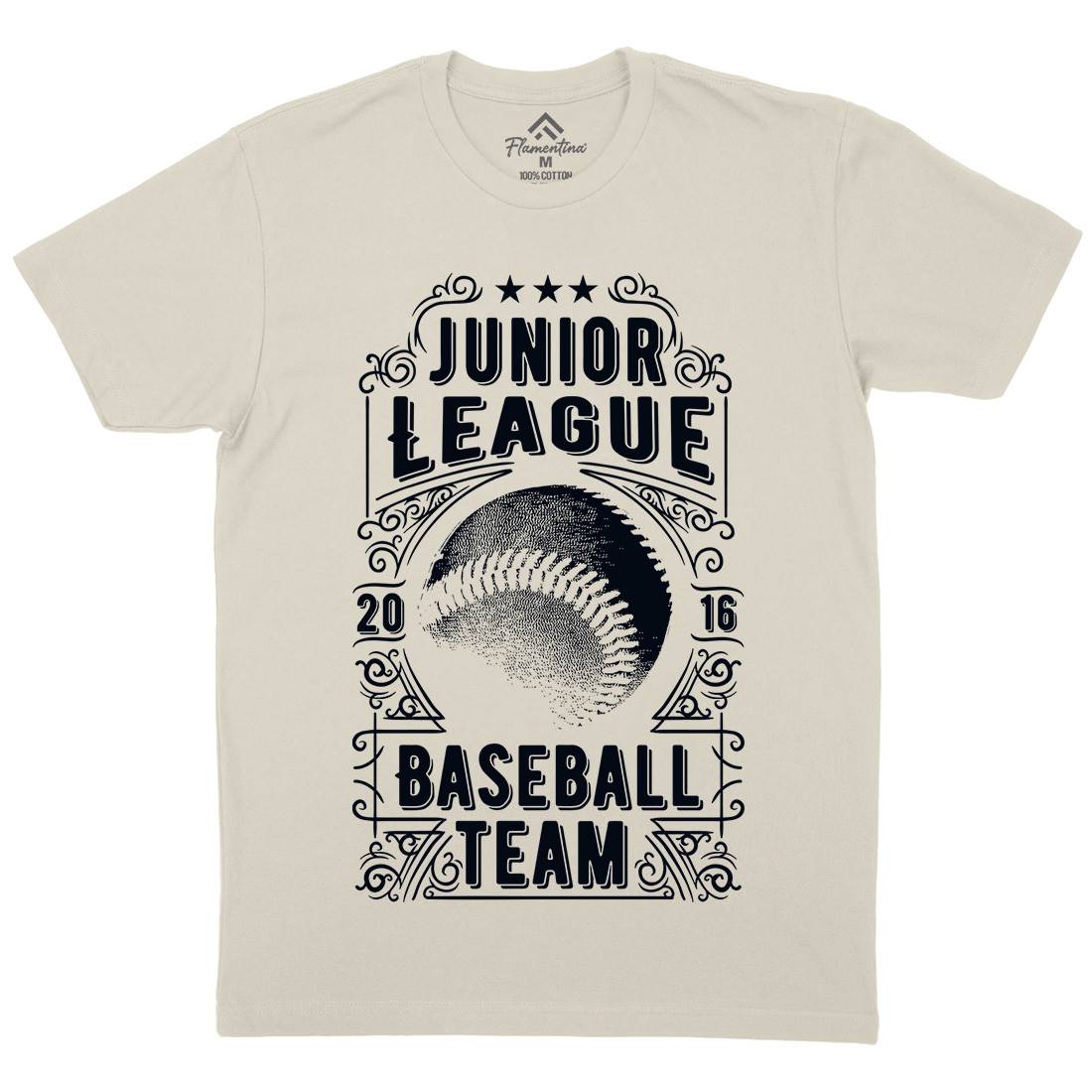Baseball Team Mens Organic Crew Neck T-Shirt Sport C907