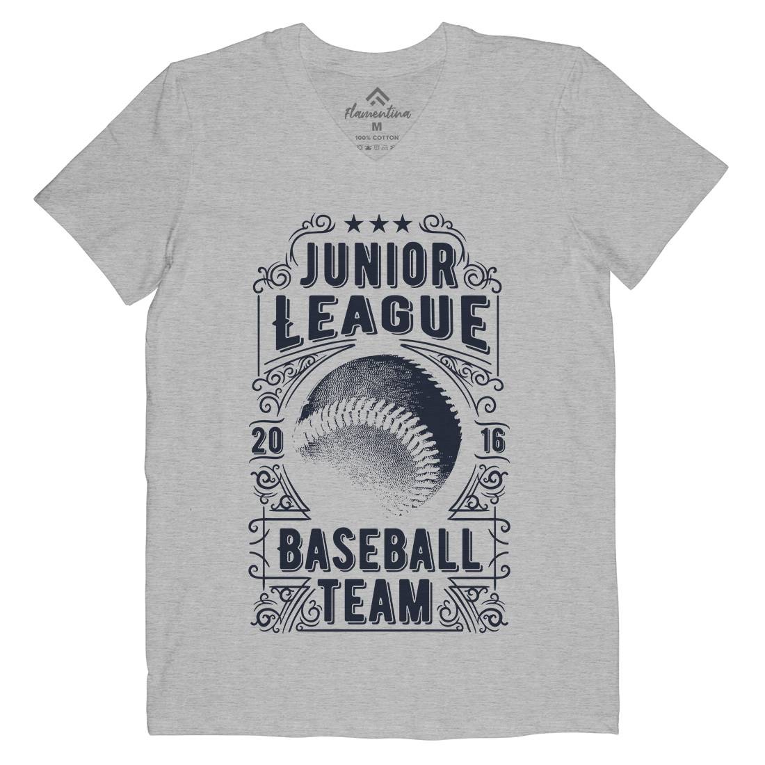 Baseball Team Mens Organic V-Neck T-Shirt Sport C907