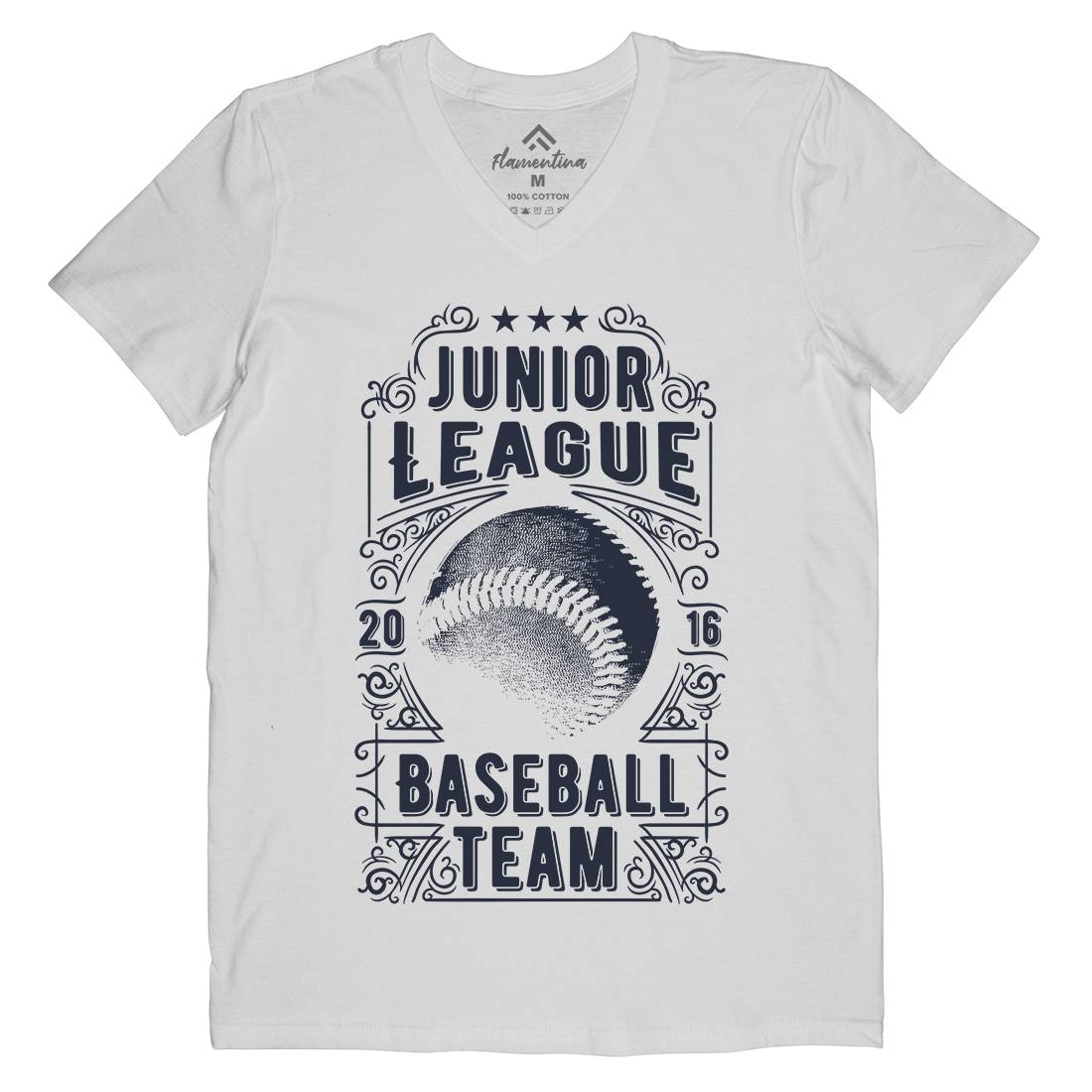 Baseball Team Mens Organic V-Neck T-Shirt Sport C907