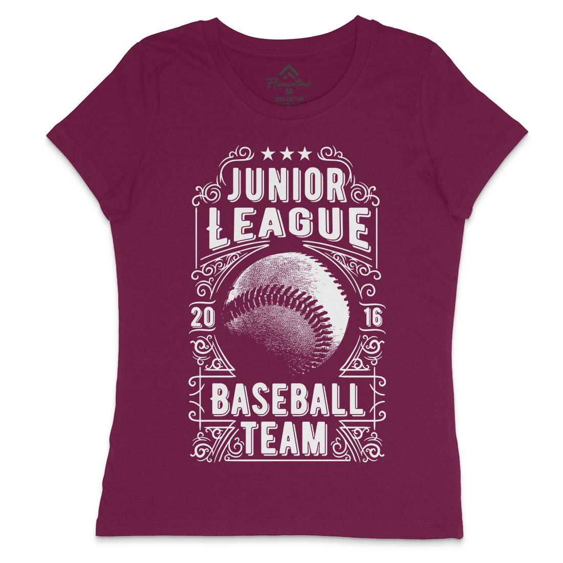 Baseball Team Womens Crew Neck T-Shirt Sport C907